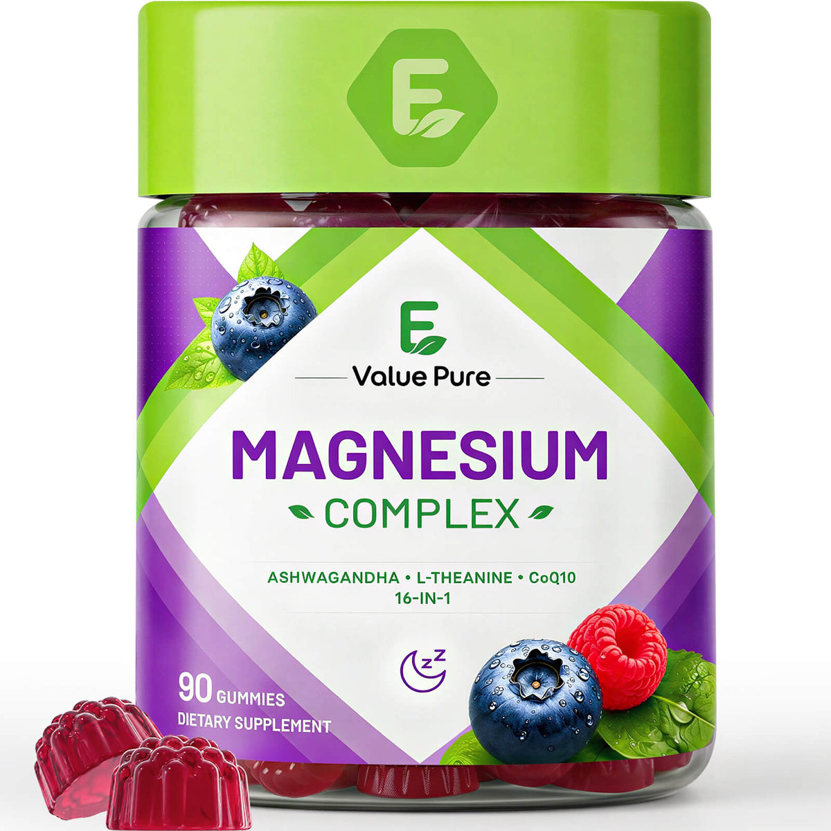 Evaluepure Magnesium Complex for Women ,16-in-1 Magnesium Gummy -Sugar Free