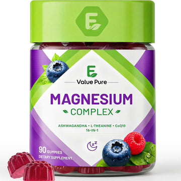 Evaluepure Magnesium Complex for Women ,16-in-1 Magnesium Gummy -Sugar Free
