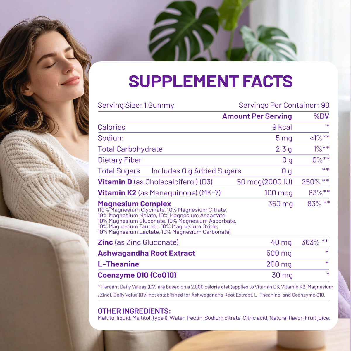 Evaluepure Magnesium Complex for Women ,16-in-1 Magnesium Gummy -Sugar Free