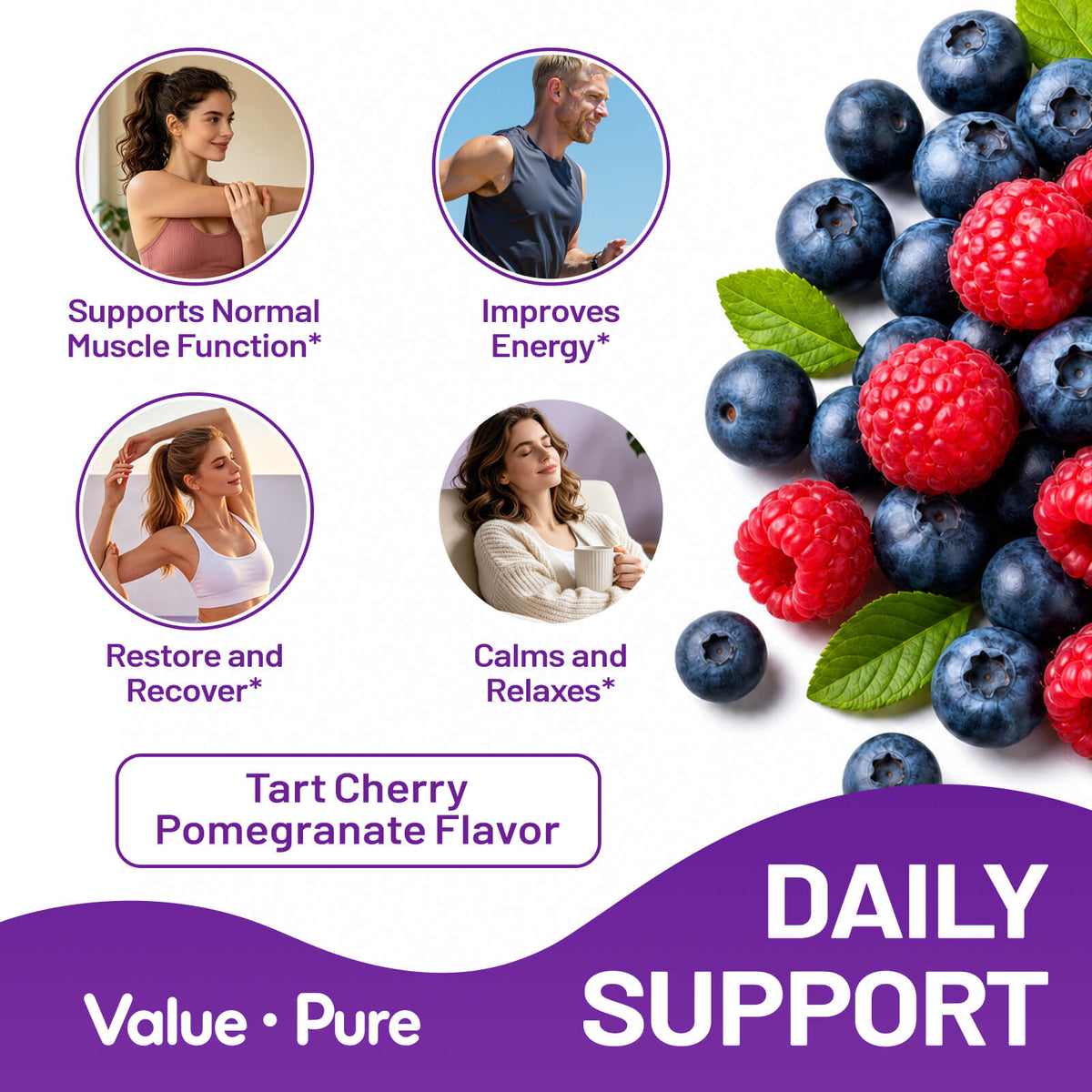 Evaluepure Magnesium Complex for Women ,16-in-1 Magnesium Gummy -Sugar Free